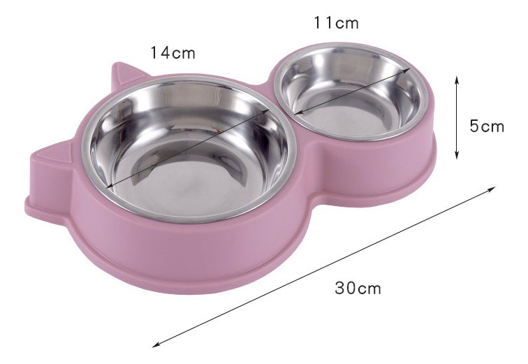 Plato Doble Para Mascotas Perro Gato Comedero Metalico