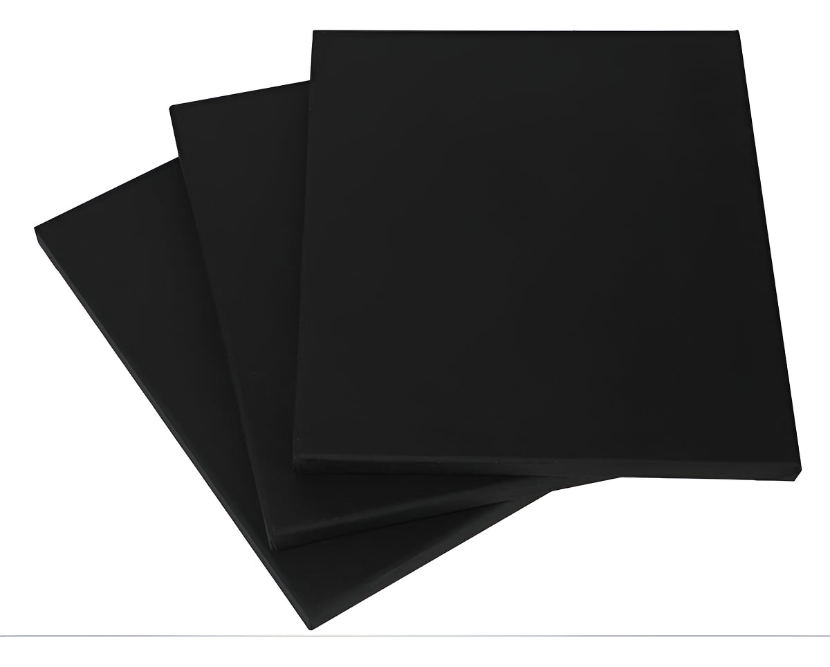 Set 3 Bastidores Con Lienzo De Tela Negro 30x30cm 280gr