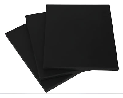 Set 3 Bastidores Con Lienzo De Tela Negro 30x30cm 280gr