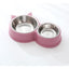 Plato Doble Para Mascotas Perro Gato Comedero Metalico