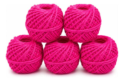 Pack De 5 Ovillos De Yute De Colores 2mm 50gr Por Ovillo