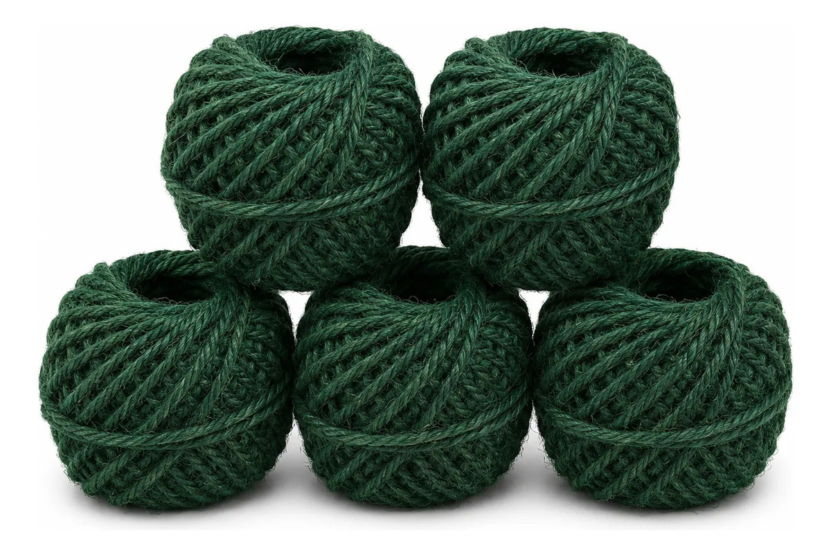 Pack De 5 Ovillos De Yute De Colores 2mm 50gr Por Ovillo