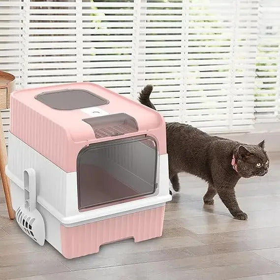 Arenero Caja Sanitaria Para Gatos Cerrado Con Pala