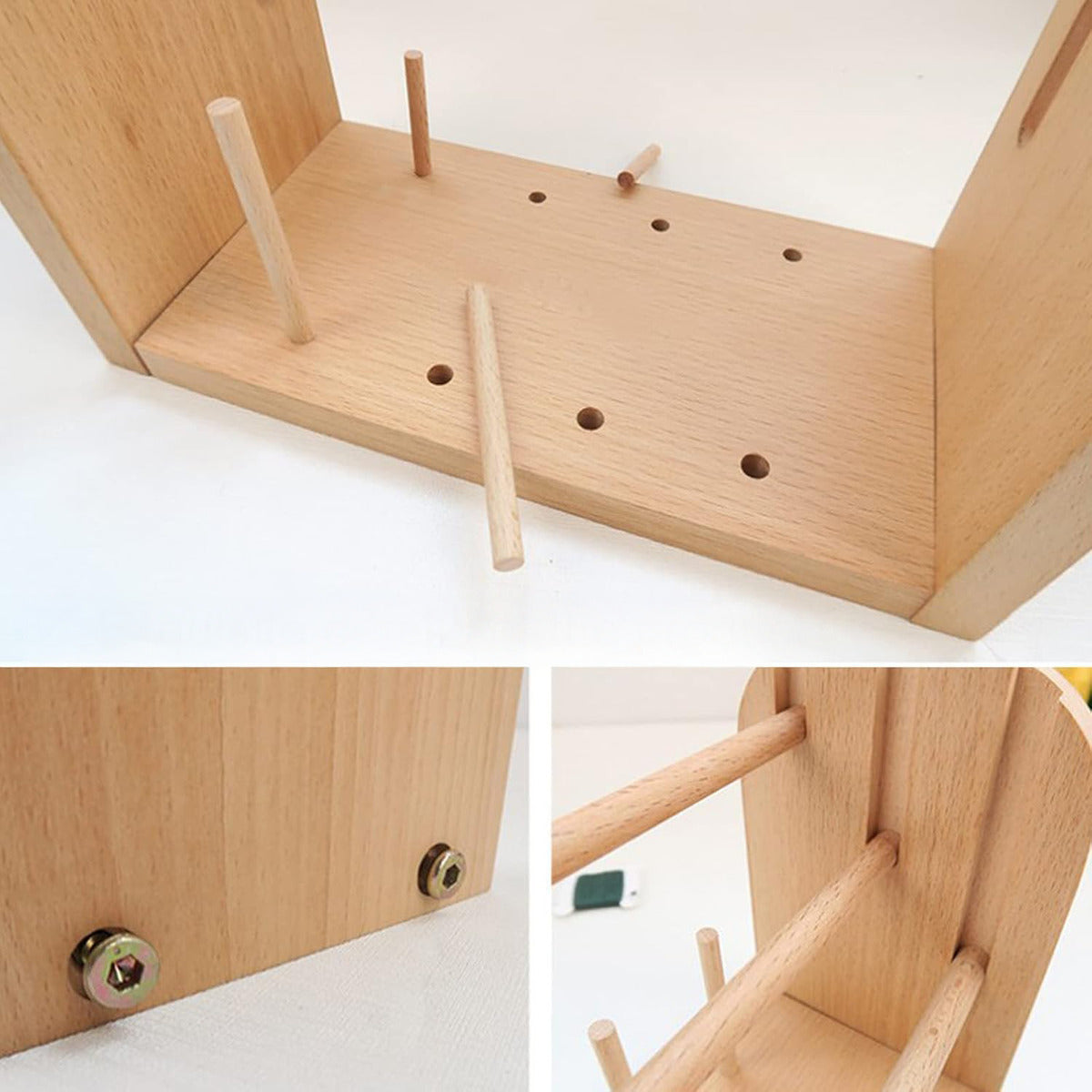 Soporte De Madera Porta Ovillos De Lana Hilos