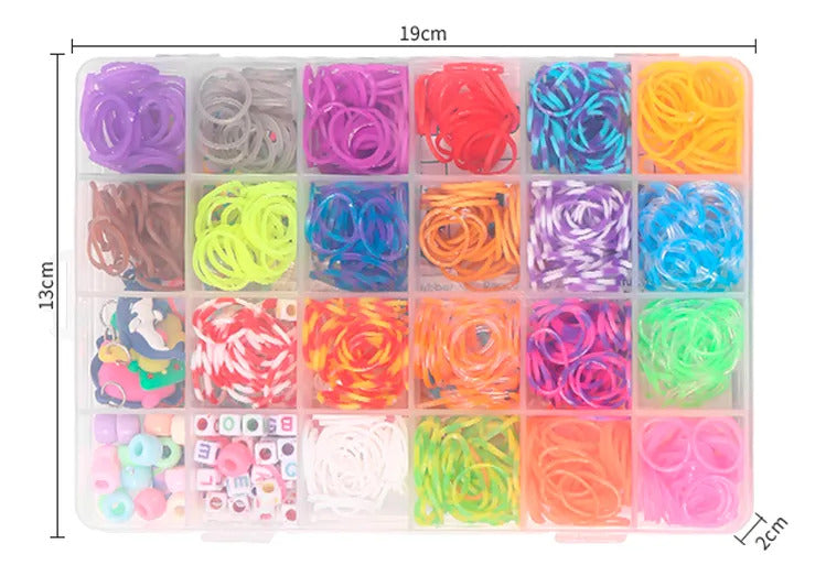 Kit Bandas Elásticas Para Pulseras Loom Y Accesorios