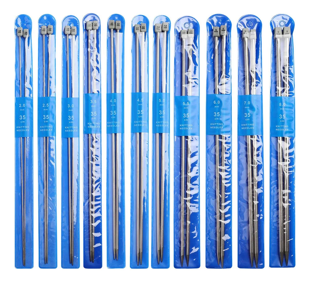 Palillos Rectos Para Tejer 35cm 2 A 8mm Y Accesorios 47 Pzs