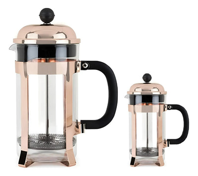 Set 2 Cafeteras Prensa Francesa Rose Gold 1000 Y 350ml