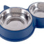Plato Doble Para Mascotas Perro Gato Comedero Metalico