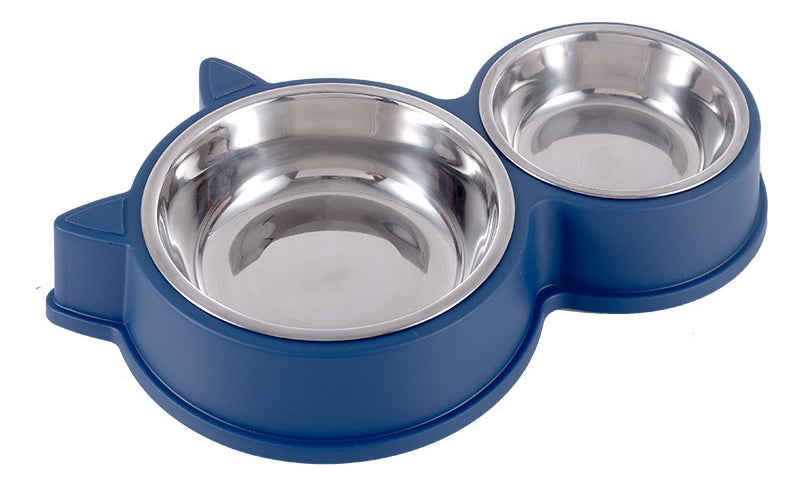Plato Doble Para Mascotas Perro Gato Comedero Metalico