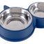 Plato Doble Para Mascotas Perro Gato Comedero Metalico