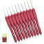 Set 10 Crochet Mango De Silicona Color Rojo 0.6 A 2.75mm