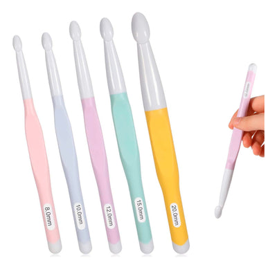 Set De 5 Crochet De Plastico XL Jumbo 8 A 20mm