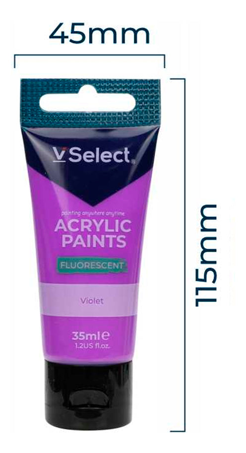 Set 6 Pinturas Acrílicas Colores Fluorescentes 35ml