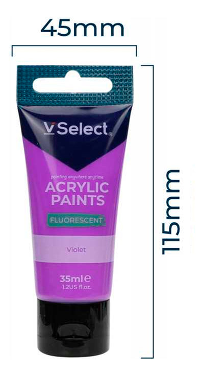 Set 6 Pinturas Acrílicas Colores Fluorescentes 35ml