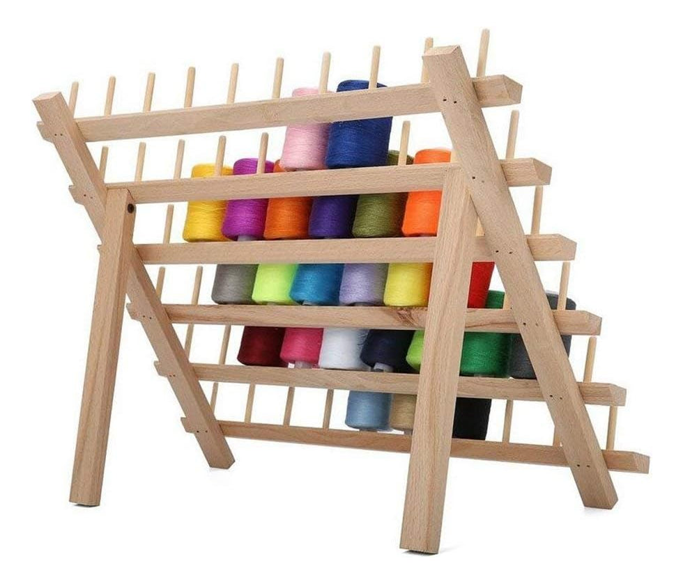 Organizador De Madera Para 60 Hilos De Costura