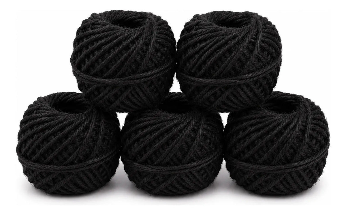 Pack De 5 Ovillos De Yute De Colores 2mm 50gr Por Ovillo