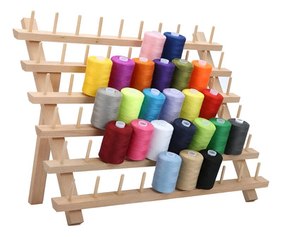 Organizador De Madera Para 60 Hilos De Costura