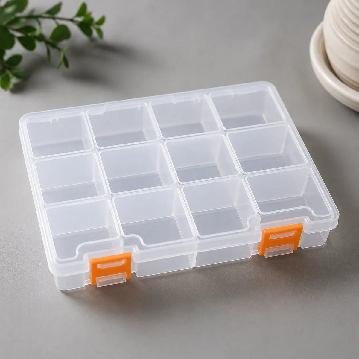 Caja Organizadora Plástica 12 Compartimentos Transparente