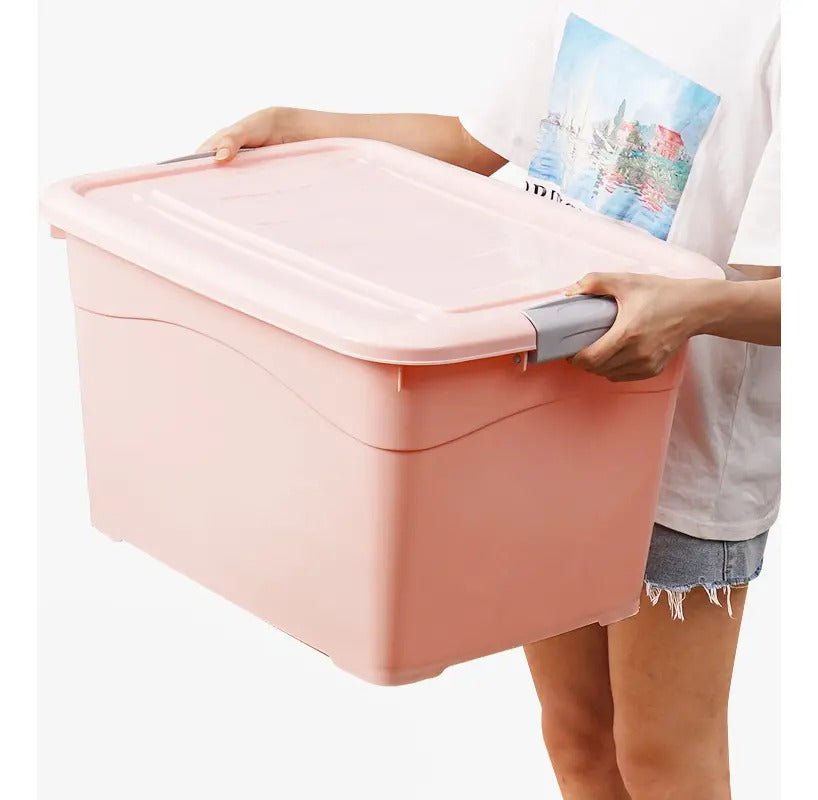 Caja Organizadora Plástica 70 Litros Con Tapa Multiuso