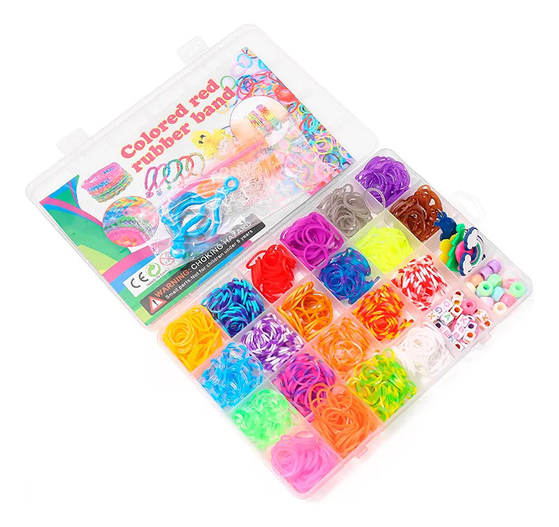 Kit Bandas Elásticas Para Pulseras Loom Y Accesorios