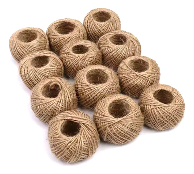 Pack De 12 Ovillos De Yute Natural 3mm 100gr/ovillo