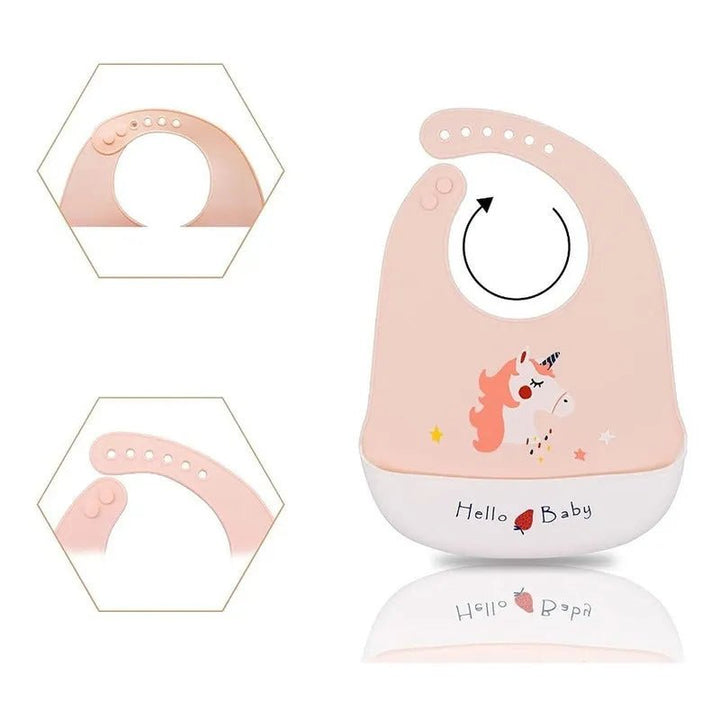 Babero De Silicona Ajustable Con Recoletor De Comida - Baúl de Ayün