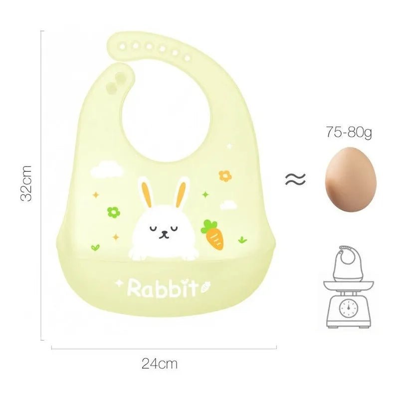 Babero De Silicona Ajustable Con Recoletor De Comida - Baúl de Ayün