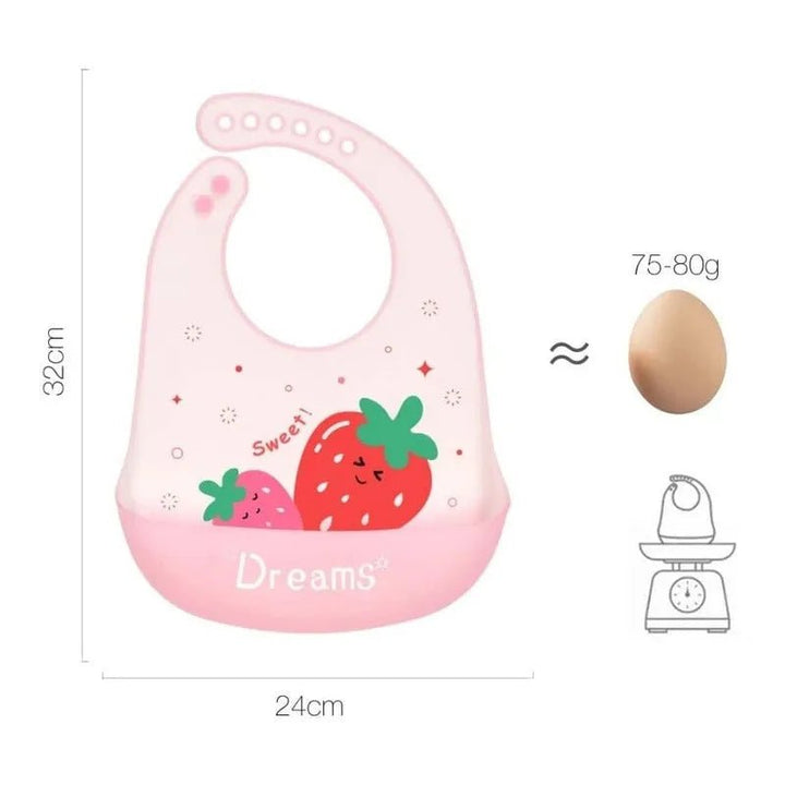 Babero De Silicona Ajustable Con Recoletor De Comida - Baúl de Ayün