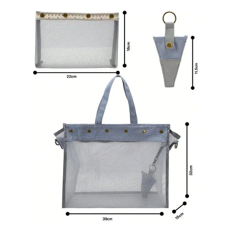Bolso Porta Tejido Lana Palillos Crochet Malla Resistente - Baúl de Ayün