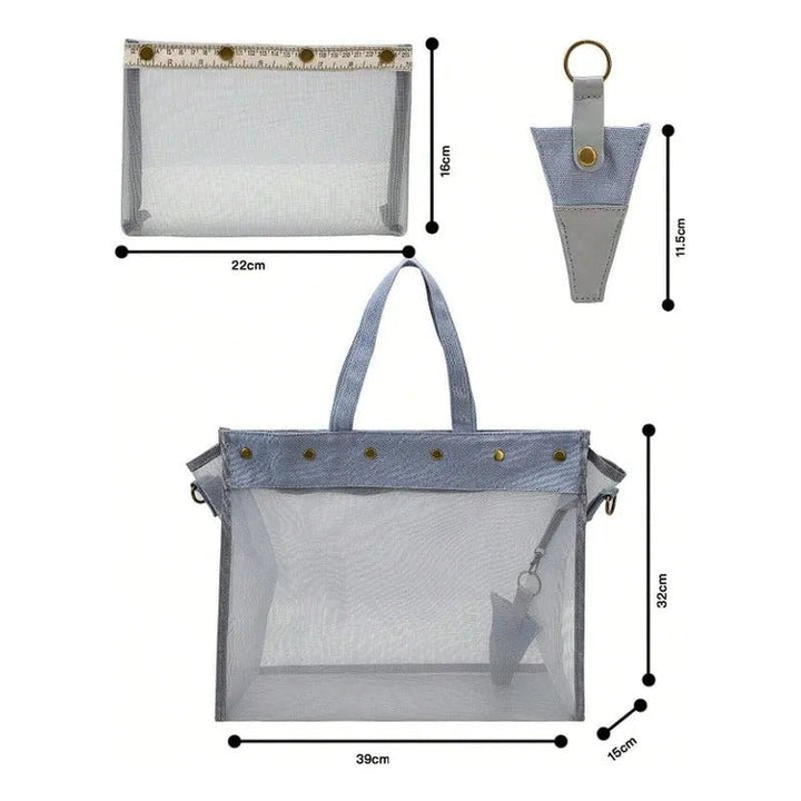 Bolso Porta Tejido Lana Palillos Crochet Malla Resistente - Baúl de Ayün