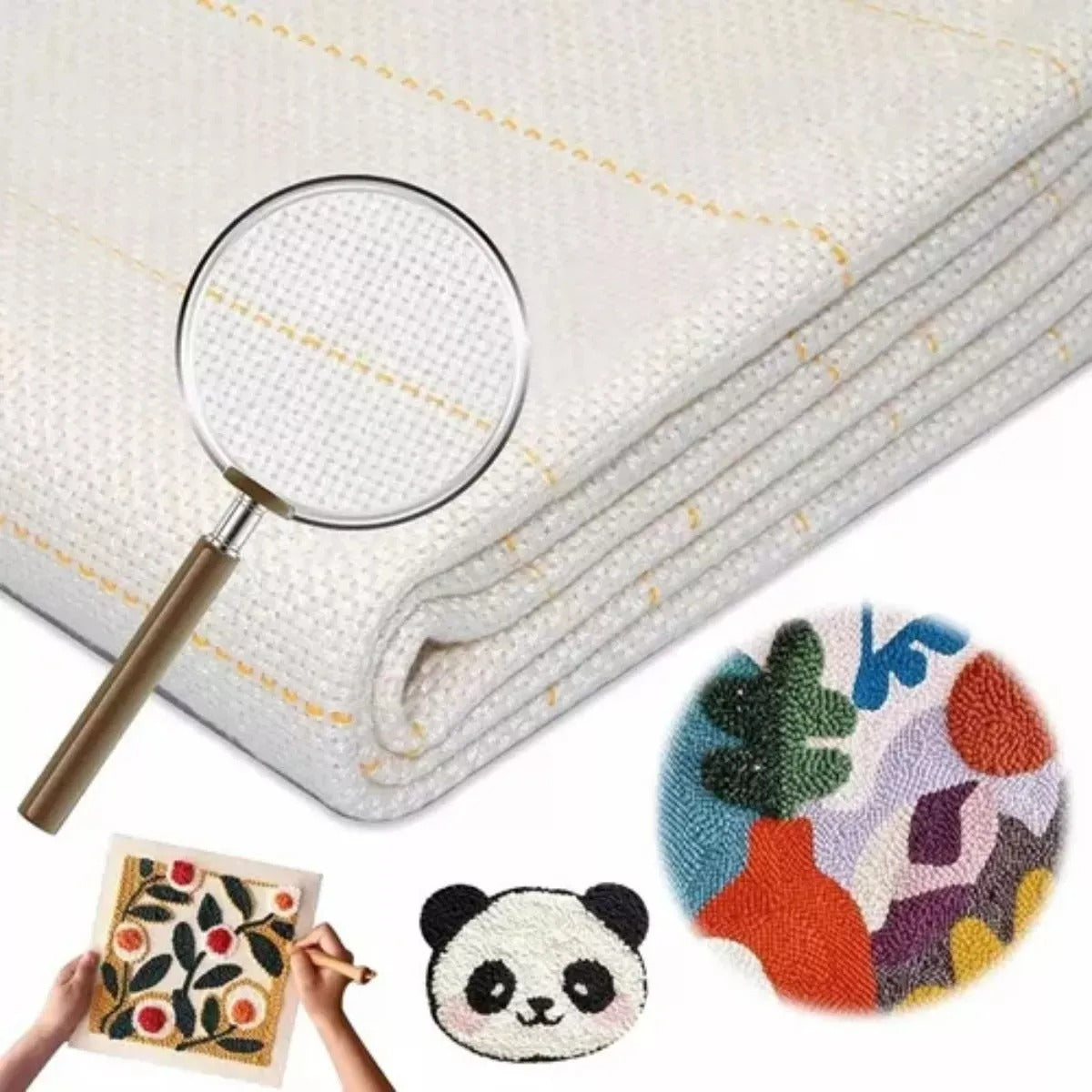 Pack 2 Tela De Monje Fina 1x1 Mts Base Tufting Punch Needle