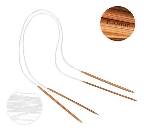 Palillos con cable para tejido 