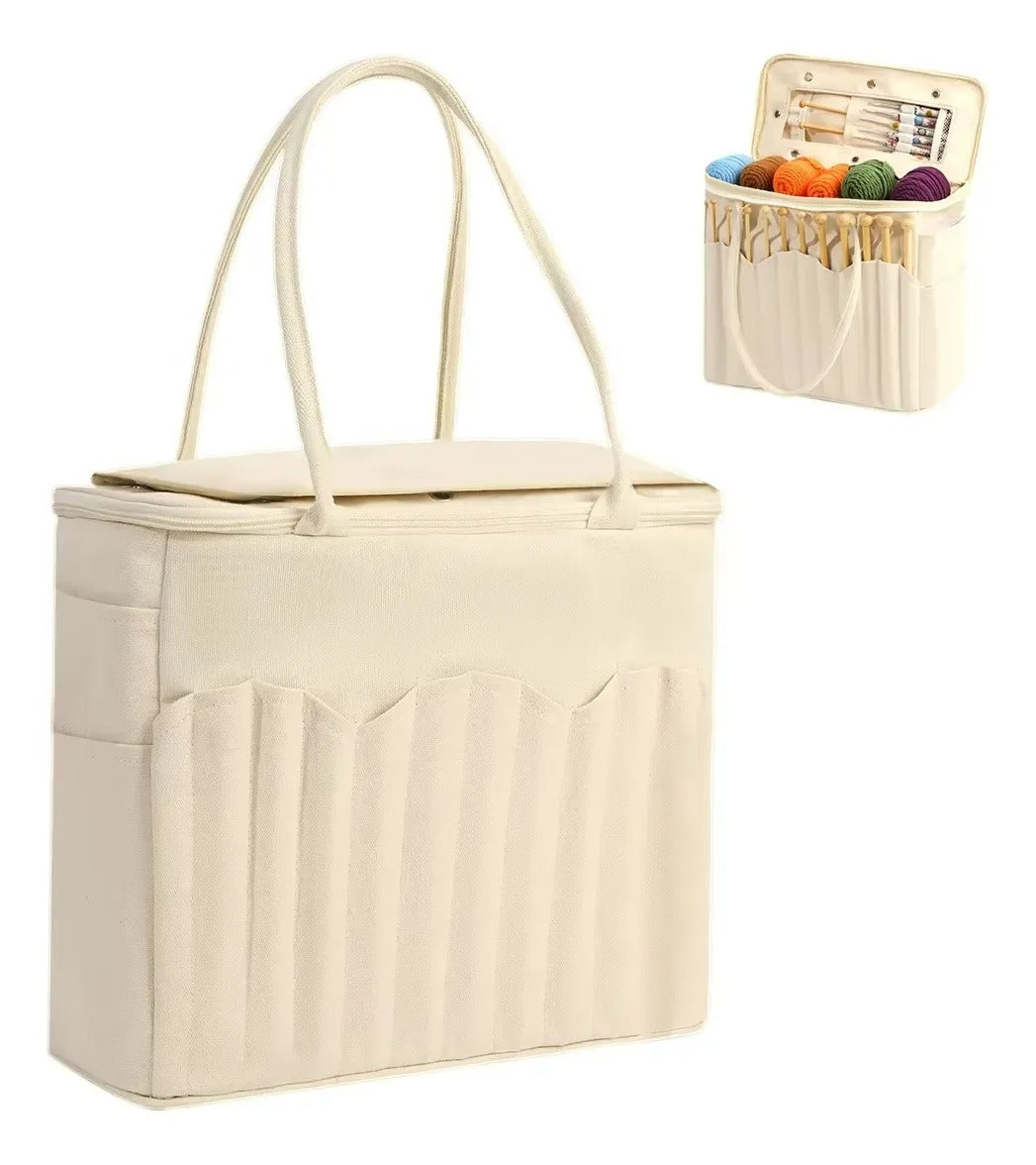 Bolso Organizador Para Tejido Lanas Y Accesorios Para Tejer