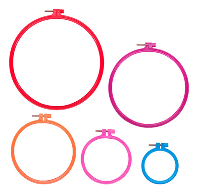 Set De 5 Bastidores De Plastico Colores Para Bordado Bordar