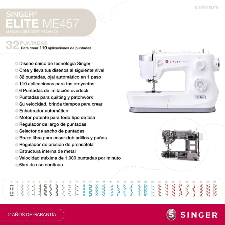 Máquina de Coser Singer Elite ME457 - Baúl de Ayün