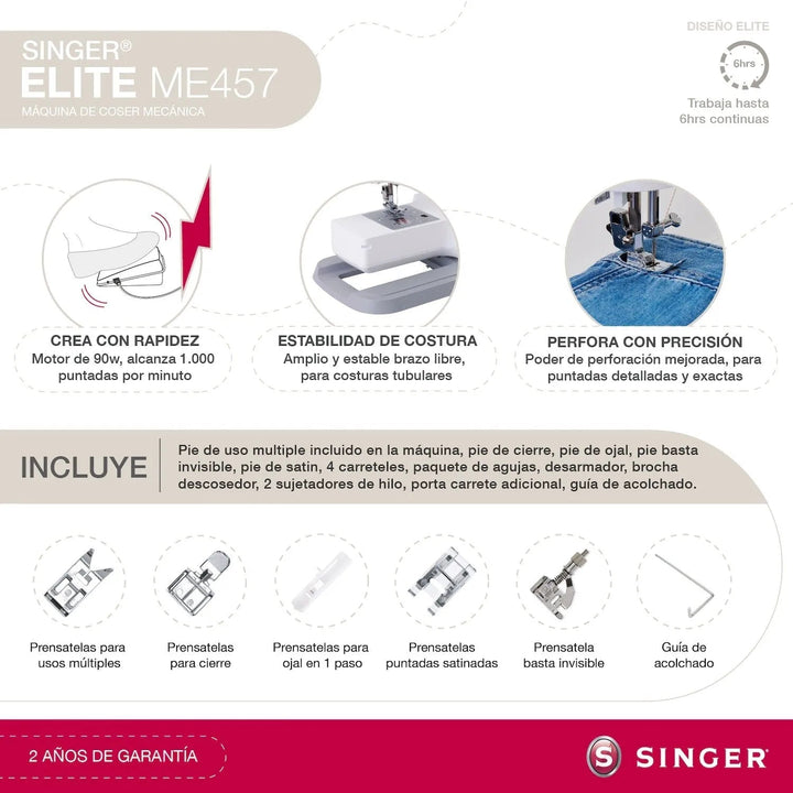 Máquina de Coser Singer Elite ME457 - Baúl de Ayün