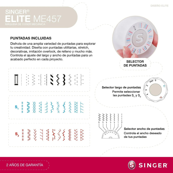 Máquina de Coser Singer Elite ME457 - Baúl de Ayün