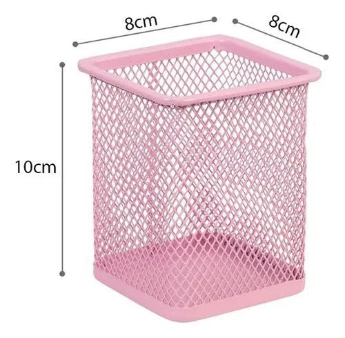 Pack 3 Porta Lapices Organizador Multiuso Metálico Canasto - Baúl de Ayün