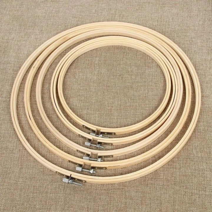 Pack De 5 Bastidores De Madera Para Bordado 12 15 19 23 27cm - Baúl de Ayün