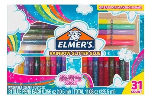 Pack pegamento Glitter En Tubos Elmers x 31 - Baúl de Ayün