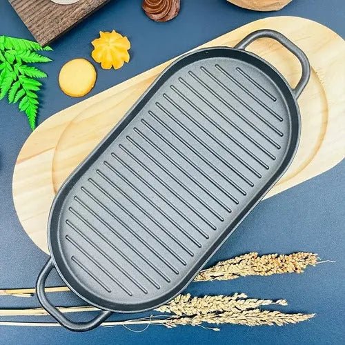 Plancha De Hierro Fundido + Base De Madera Churrasquera - Baúl de Ayün