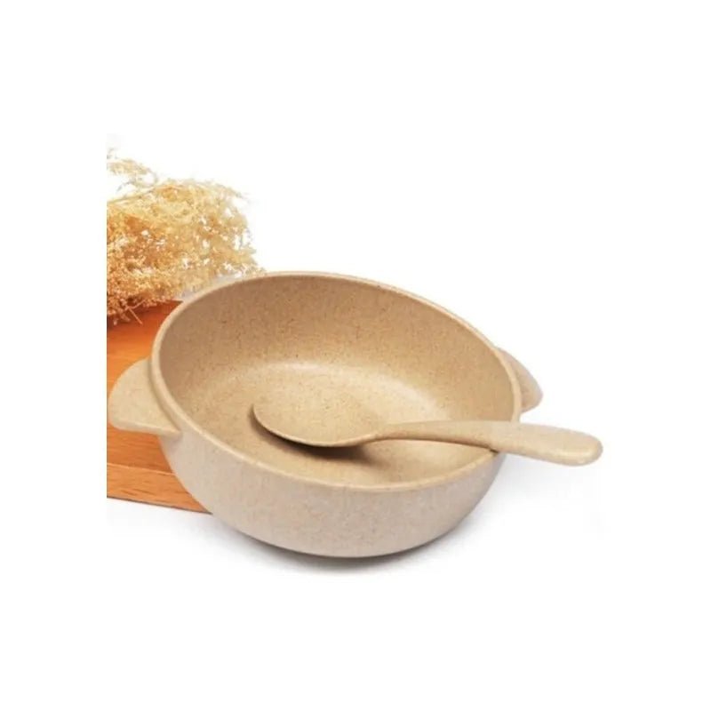 Plato Bowl + Cuchara De Fibra De Bambú Para Bebé Ecofriendly - Baúl de Ayün