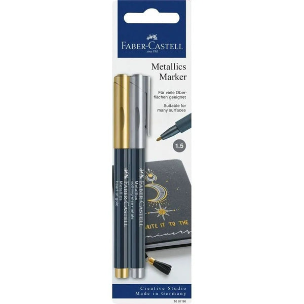 Set 2 Marcadores metálicos Dorado y Plata Faber Castell - Baúl de Ayün
