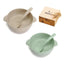 Set 2 Platos Bowl + Cuchara De Fibra De Bambú Para Bebé - Baúl de Ayün