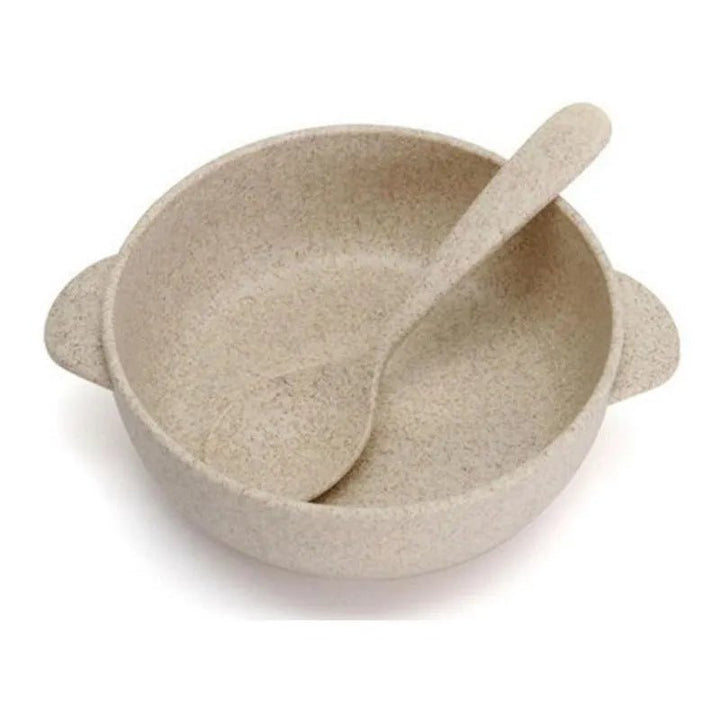Set 2 Platos Bowl + Cuchara De Fibra De Bambú Para Bebé - Baúl de Ayün