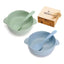 Set 2 Platos Bowl + Cuchara De Fibra De Bambú Para Bebé - Baúl de Ayün