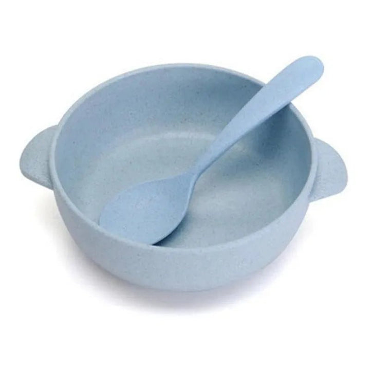 Set 2 Platos Bowl + Cuchara De Fibra De Bambú Para Bebé - Baúl de Ayün