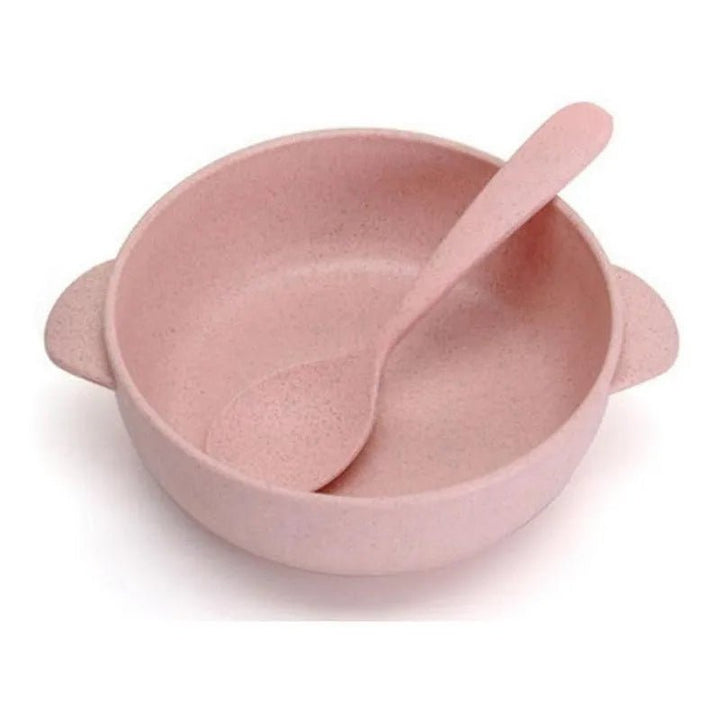 Set 2 Platos Bowl + Cuchara De Fibra De Bambú Para Bebé - Baúl de Ayün