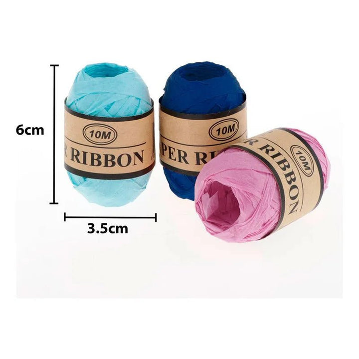 Set 24 Rollos Cinta De Papel Rafia 10mts Para Manualidades - Baúl de Ayün