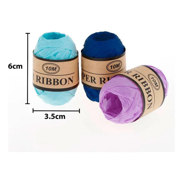 Set 24 Rollos Cinta De Papel Rafia 10mts Para Manualidades - Baúl de Ayün